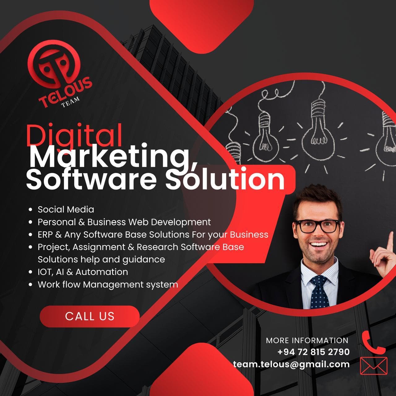 Team Telous digital marketing and software solutions poster